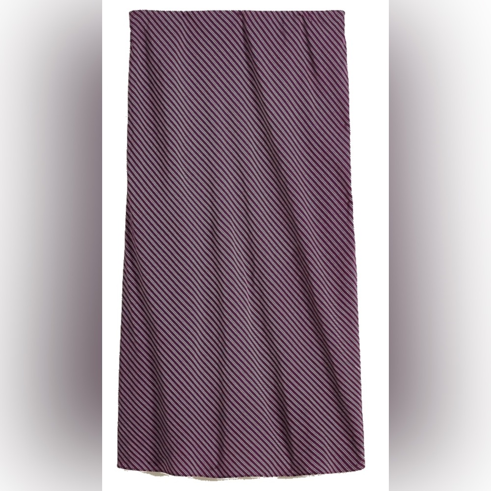 Madewell Purple Diagonal Stripe Midi Straight Skirt Side Slit
